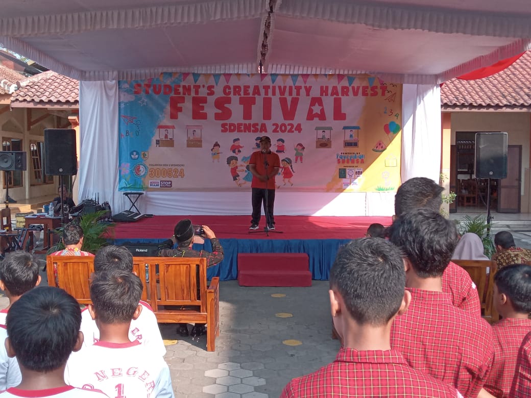 Sambutan Kepala SDN 1 Wonogiri Yoni Ernawanto.