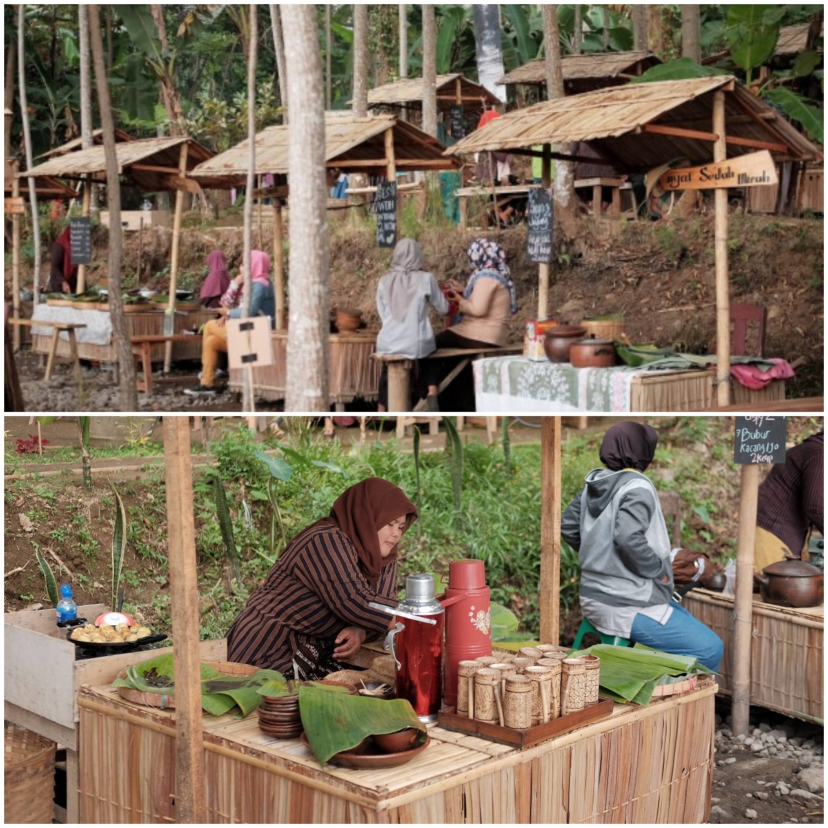 Suasana di Pasar Mbatok yang ada di Dusun Badan, Desa Kemuning, Kecamatan Ngargoyoso, Karanganyar.