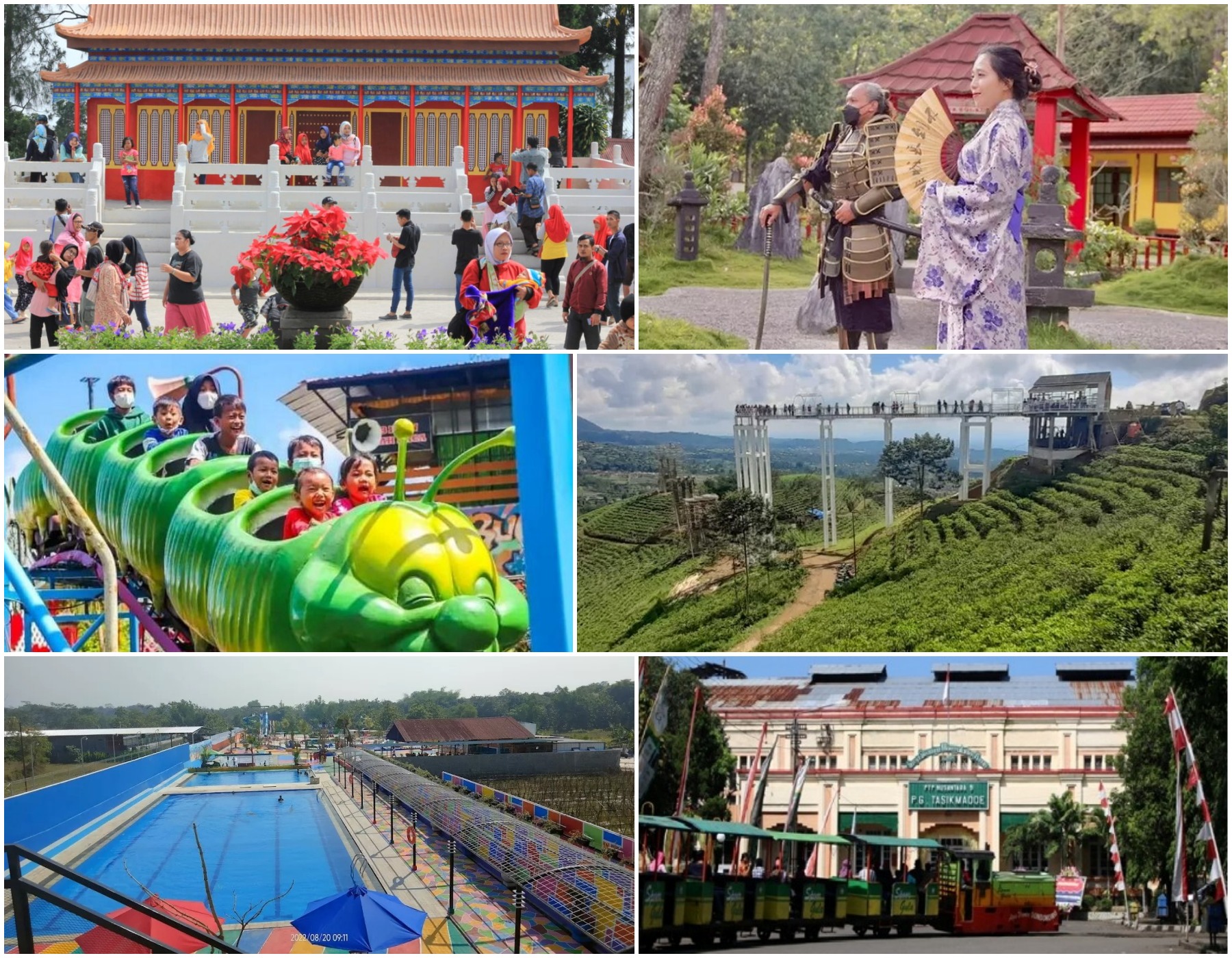 Kolase foto wisata buatan yang ada di Karanganyar