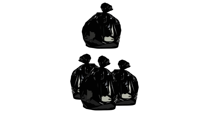 Ilustrasi kantong plastik hitam.
