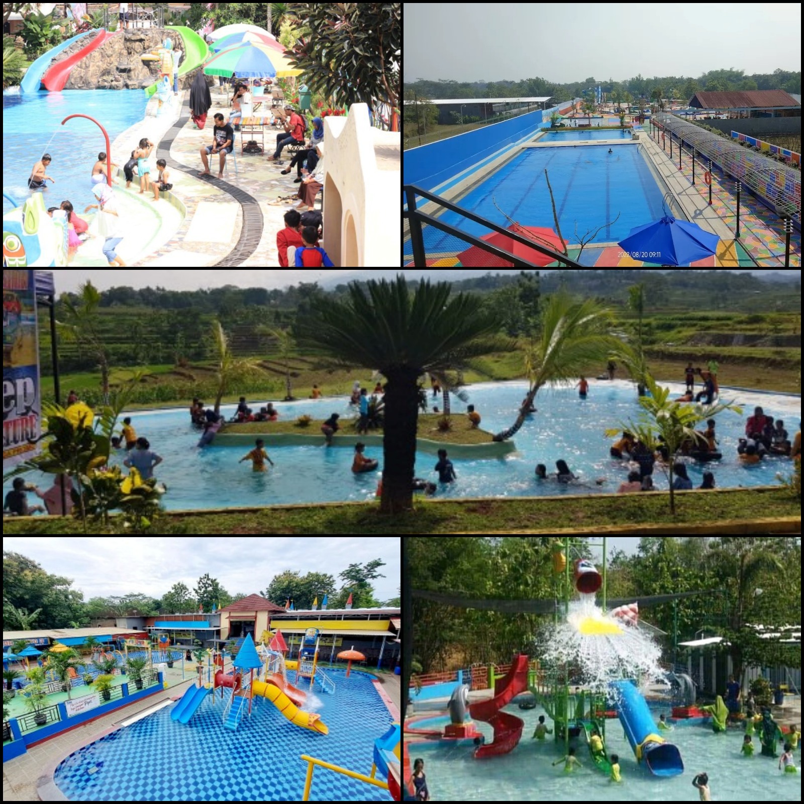 Kolase foto wisata air di karanganyar