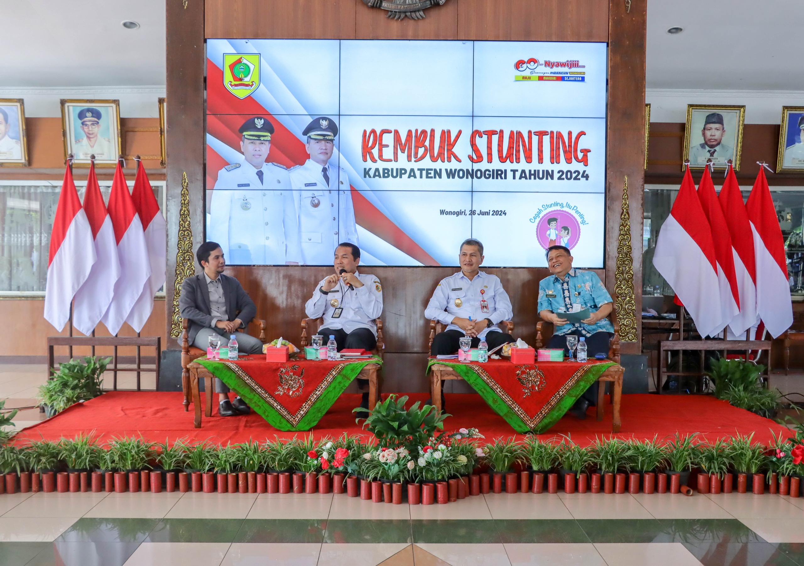 Rembuk stunting di pendapa Rumah Dinas Bupati Wonogiri, Rabu (26/6/2024).