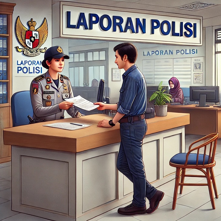 Ilustrasi laporan ke kepolisian.