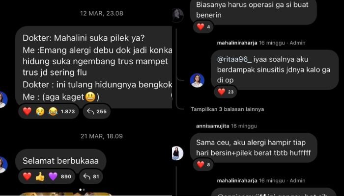 Mahalini ungkap alasan lakukan operasi plastik di bagian hidungnya.