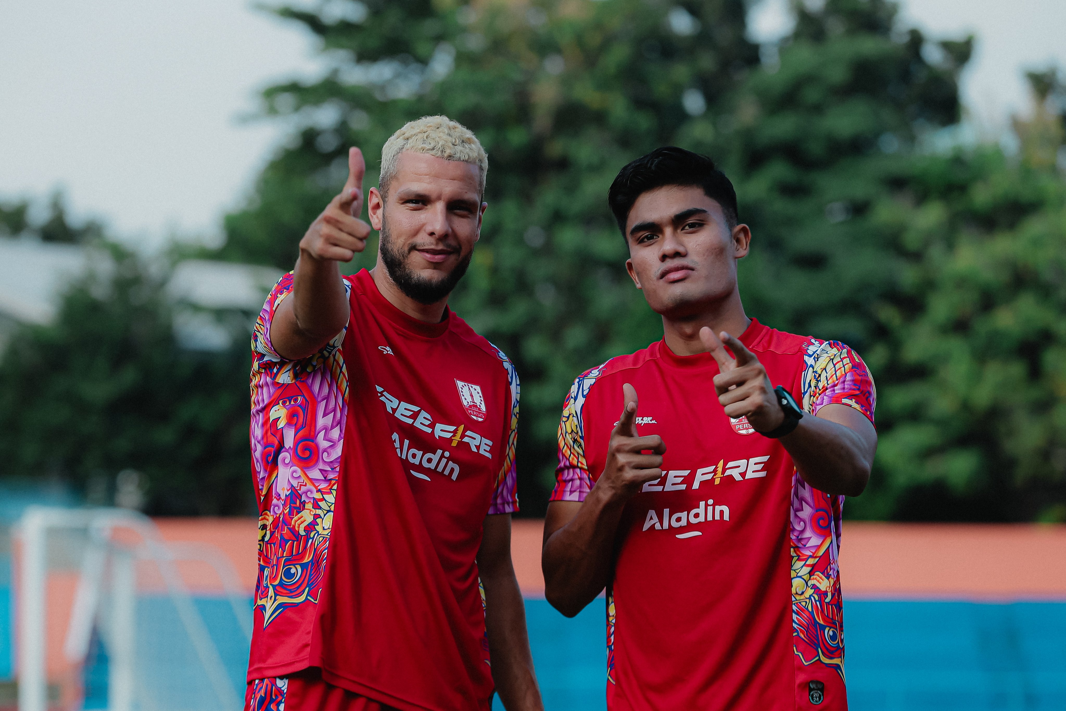 Karim Rossi bersama Ramadhan Sananta saat berlatih di Persis Solo, belum lama ini.