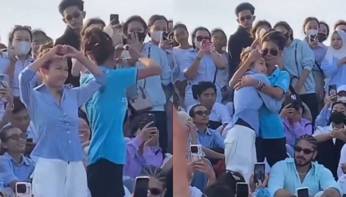 Momen Jennifer Coppen saat bagikan Love Sign dan dapat pelukan dari Mama Yaya mertuanya (ibu Yitta Dali Wassink).
