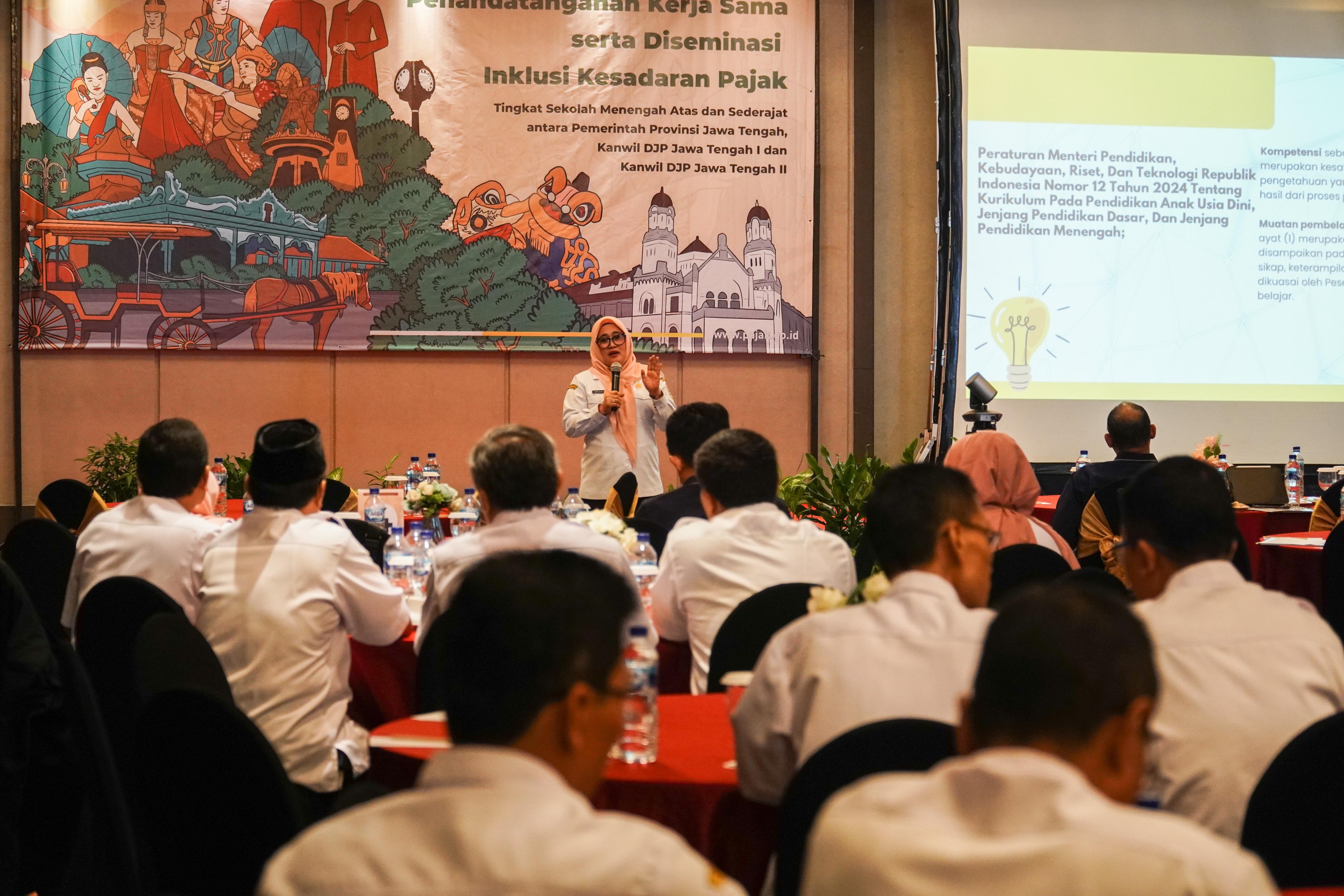 Sosialisasi program inklusi kesadaran pajak masuk kurikulum SMA di Jawa Tengah.