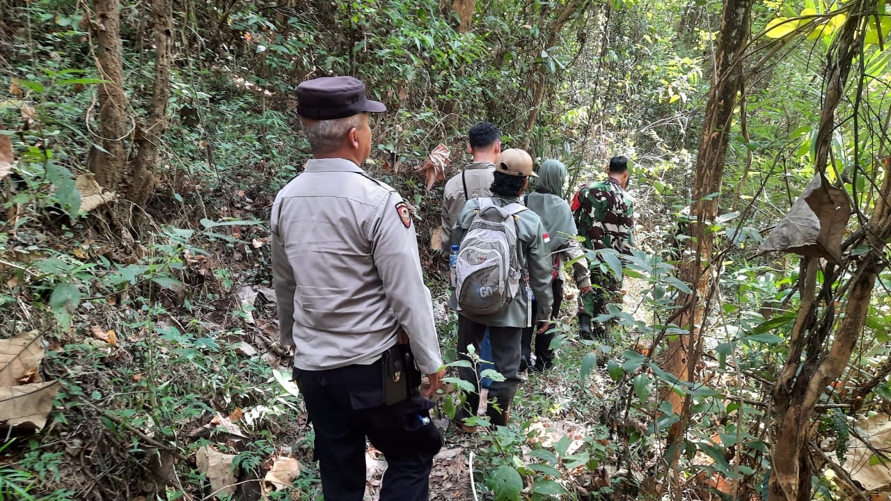 Tim gabungan polisi, TNI, dan BKSDA Jawa Tengah patroli di gunung Tunggangan, Kecamatan Sambirejo, Sragen. (Ahmad Khairudin/Radar Solo)
