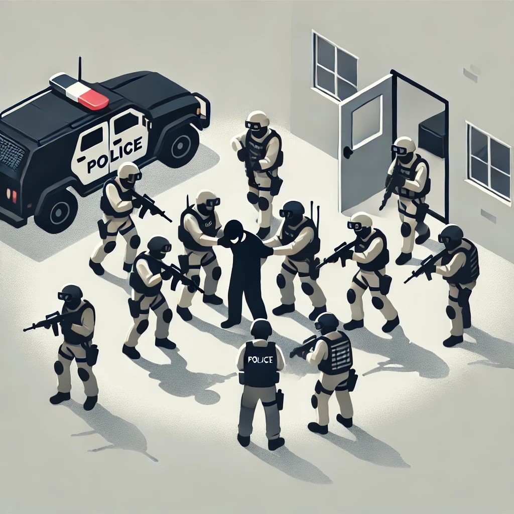 Ilustrasi penangkapan terduga teroris.