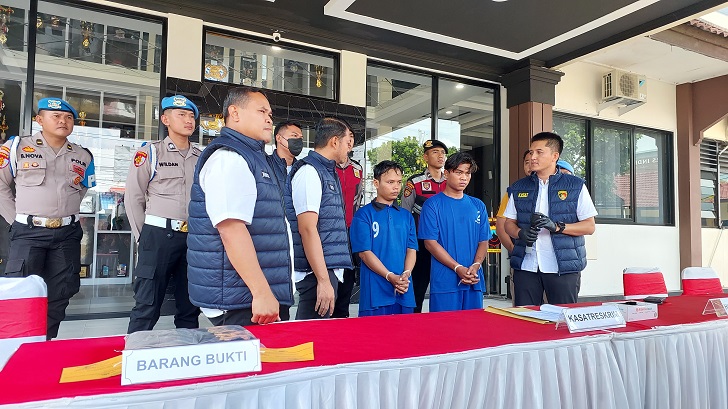 Tompel dan Penceng, anggota perguruan silat yang terlibat kasus penganiayaan di Boyolali diringkus polisi.