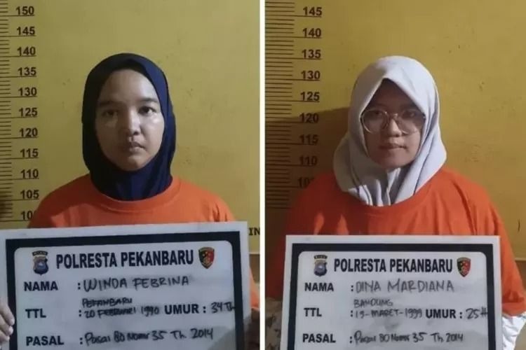 2 tersangka kasus penganiayaan anak di Early Steps Daycare Pekanbaru.