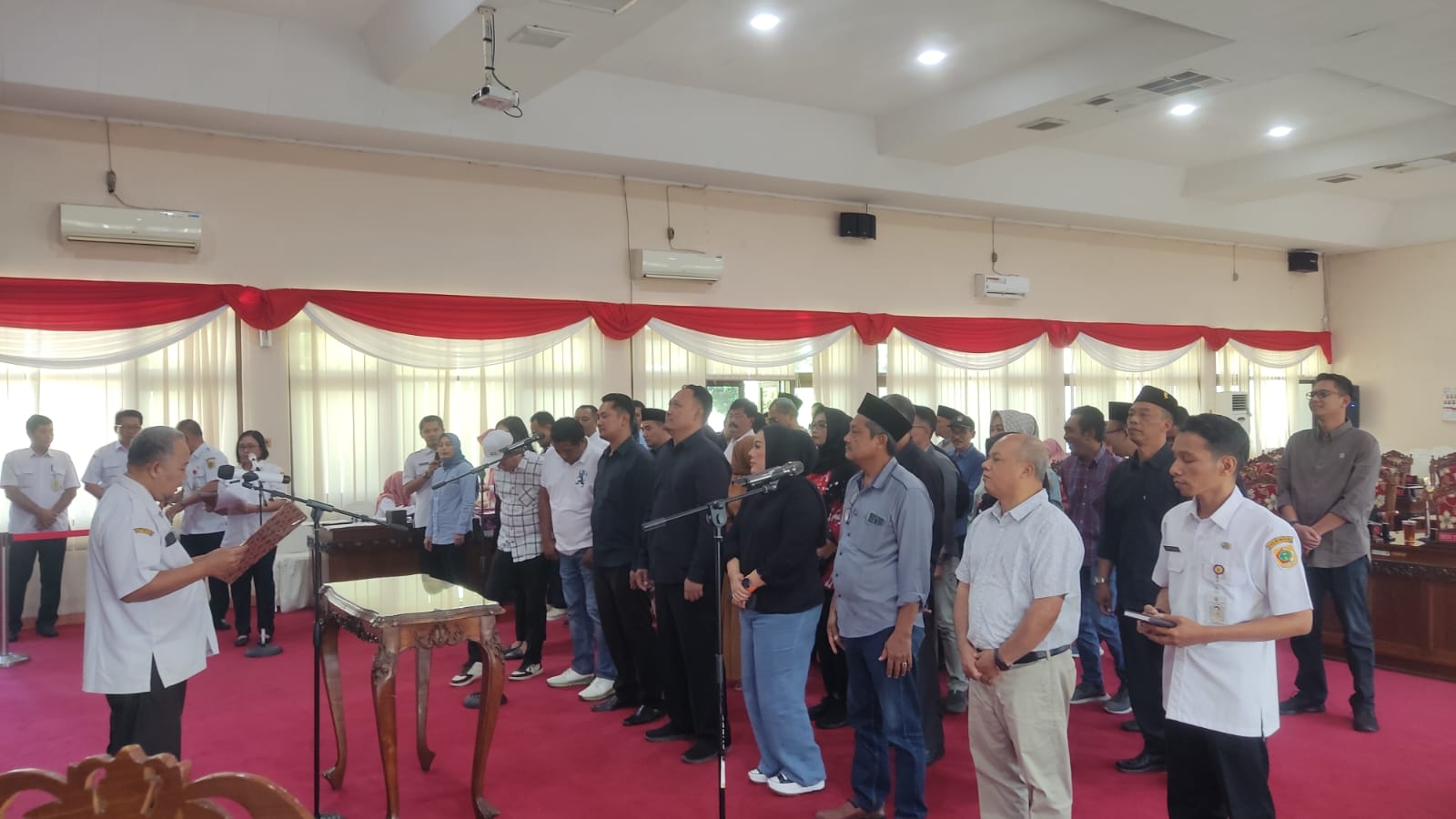 Gladi resik pelantikan caleg terpilih hasil Pemilu 2024 sebagai anggota DPRD Wonogiri, Rabu (14/8/2024).