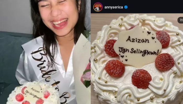 Kue bridal shower Azizah Salsha sebelum menikah dengan Pratama Arhan.
