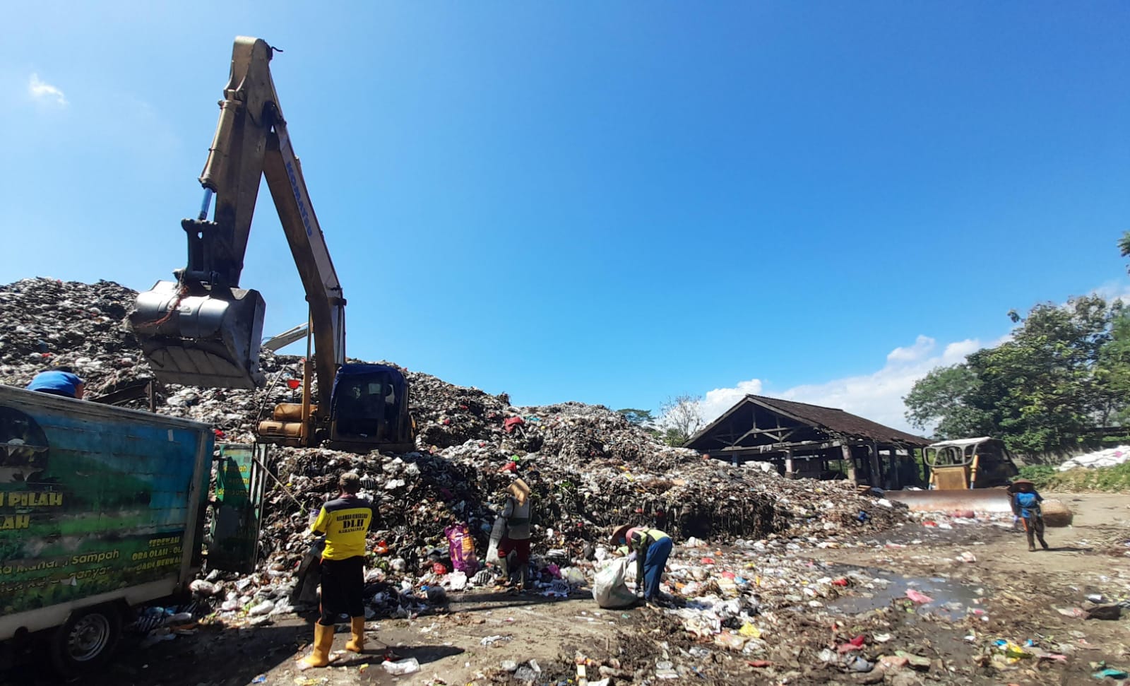 Kondisi Tempat Pembuangan Akhir (TPA) Sukosari di Kecamatan Jumantono, Karanganyar. (Rudi Hartono/Radar Solo)