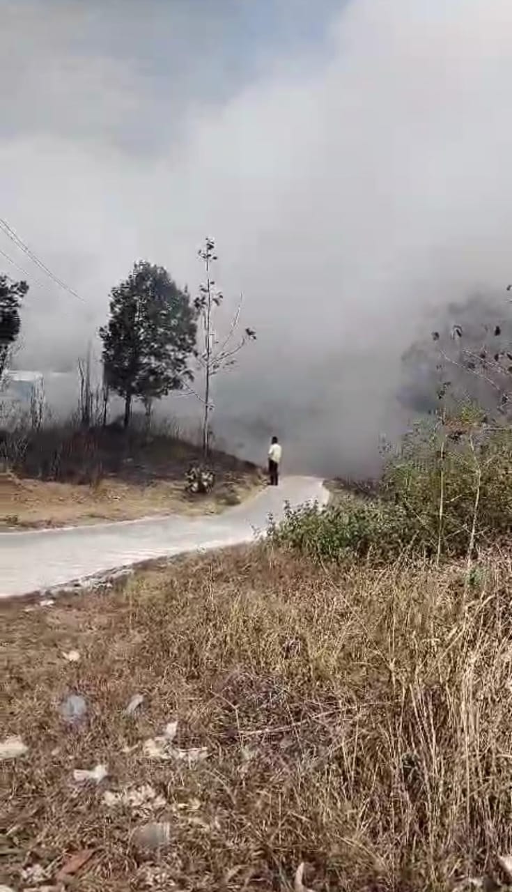 Tangkapan layar kebakaran yang terjadi di area PT PPI di Dusun Timang Kulon, Desa Wonokerto, Kecamatan Wonogiri Kota, Senin (27/8/2024).