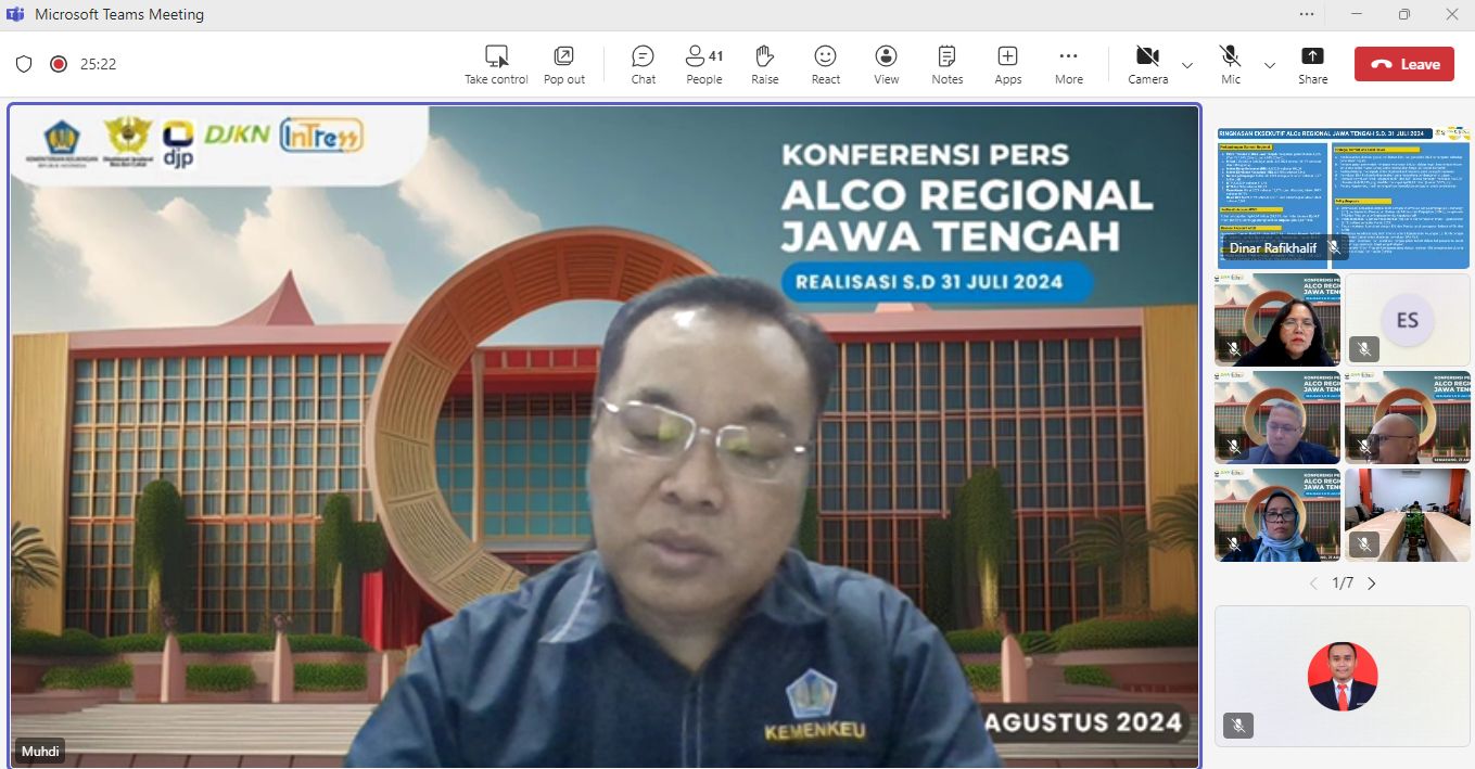 Rapat koordinasi ALCo Kemenkeu Satu Jawa Tengah, Rabu (21/8).