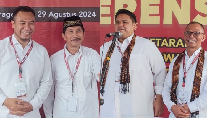 Bakal Paslon Pilkada Sragen 2024&nbsp;Sigit Pamungkas-Suroto dan&nbsp;Untung Wibowo Sukowati-Suwardi.