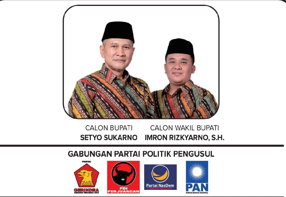 Susunan pemasangan foto disesuaikan dengan urutan saat pasangan bakal calon kepala daerah  mendaftar ke KPU Wonogiri.