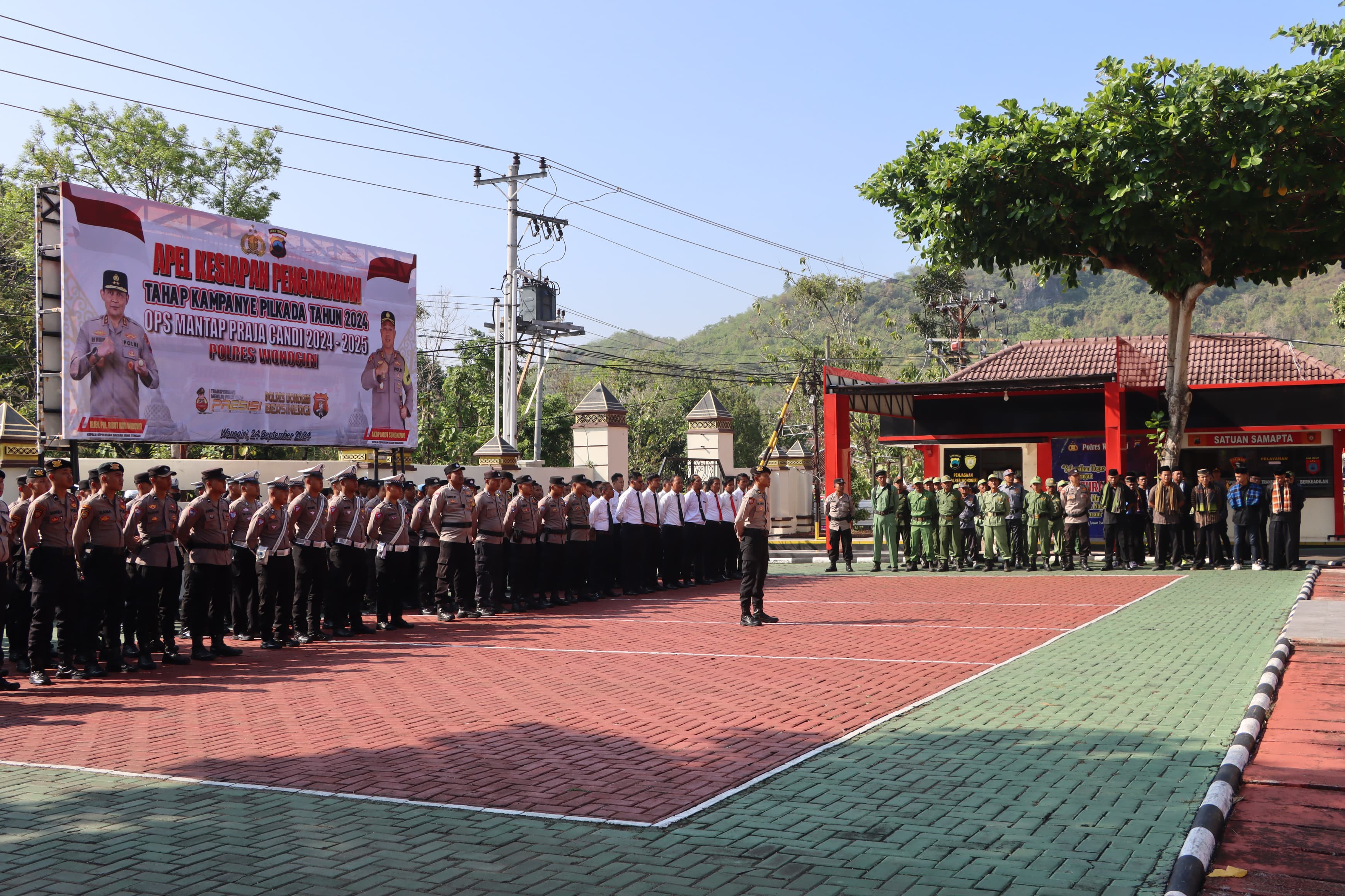 Apel kesiapan pengamanan kampanye Pilkada 2024 di Mapolres Wonogiri, Rabu (25/9/2024).