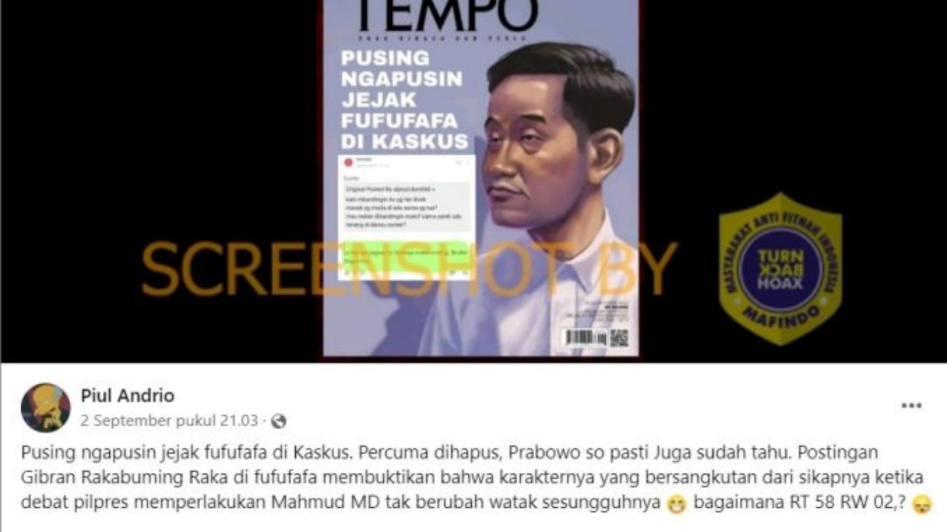 Cover majalah Tempo yang disunting.