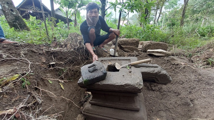 Benda yang diduga cagar budaya ditemukan di Dusun Tawangsari, Desa Ringinlarik, Musuk, Boyolali.