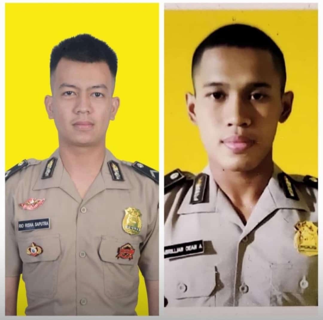 Bripda Rio Risna Saputra (kiri) dan Bripda Vabrilian Dean Artono semasa hidup.
