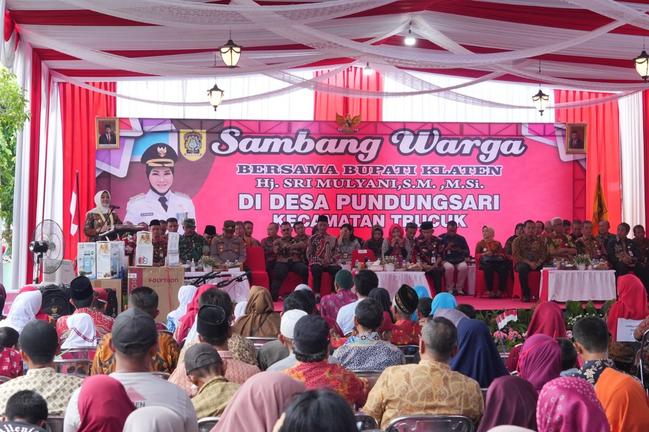Bupati Klaten Sri Mulyani ikuti Sambang Warga di Desa Pundungsari, Kecamatan Trucuk, Klaten.