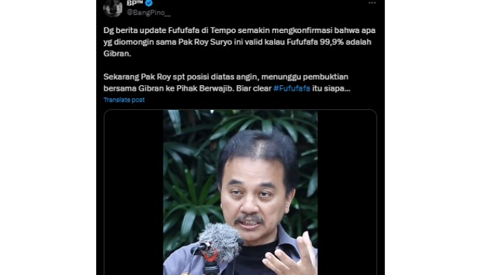 Pakar telematika Roy Suryo.