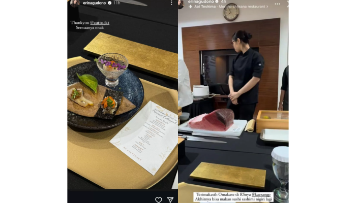 Erina Gudono pamer kemewahan makan omakase seharga jutaan rupiah.
