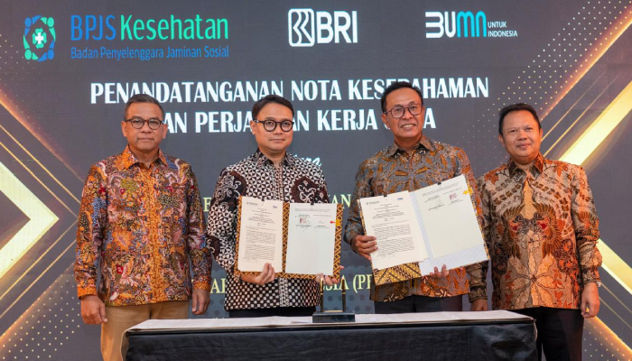 BRI dan BPJS Kesehatan menandatangani&nbsp;Nota Kesepahaman dan Perjanjian Kerja Sama Sinergi Peningkatan Kualitas Layanan Program JKN.