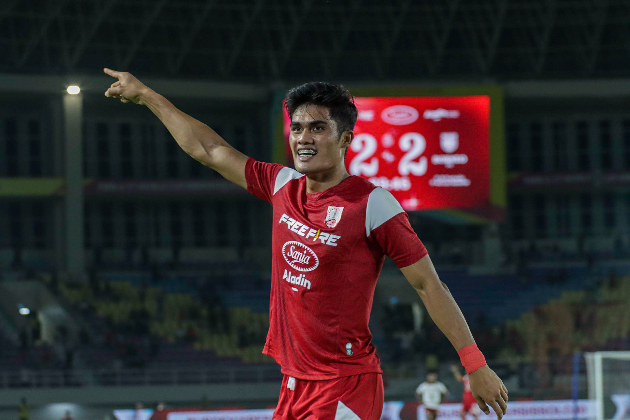 Striker Persis Solo Ramadhan Sananta saat membela Persis Solo di Liga 1 musim ini.