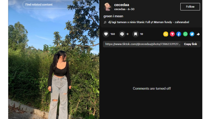 Akun TikTok diduga milik selebgram Jatipurno yang tersangkut kasus endorse taruhan online.