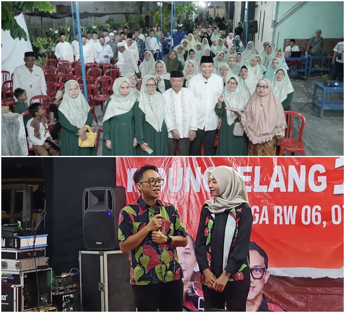 (Atas) Teguh Prakosa saat bersilaturahmi dengan Jamaah Masjid Hidayatullah Ngasinan, Jebres, Minggu (28/10/2024). (bawah) Bambang Nugroho bersama Isteri bersilaturahmi dengan warga Pucangsawit.