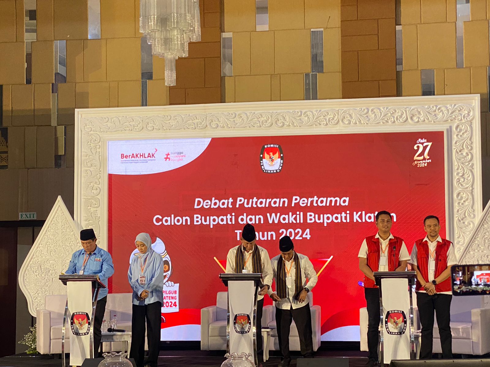 Debat paslon bupati-wakil bupati Klaten, Minggu (27/10)2024) malam. (Dokumentasi KPU Klaten)
