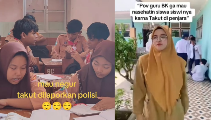Potongan video parodi guru tak berani tegur murid karena takut dilaporkan polisi.
