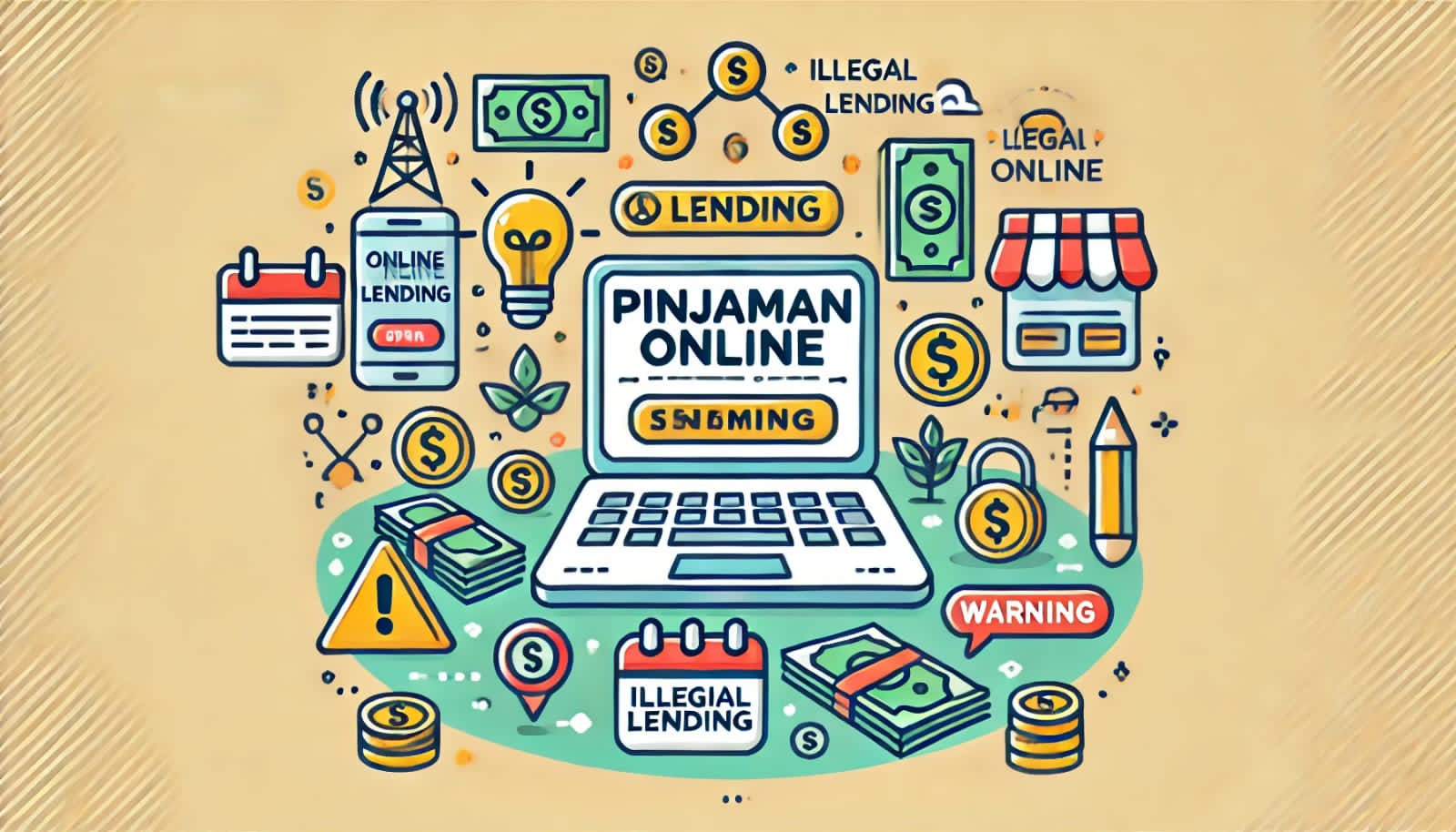 Ilustrasi pinjaman online atau pinjol.