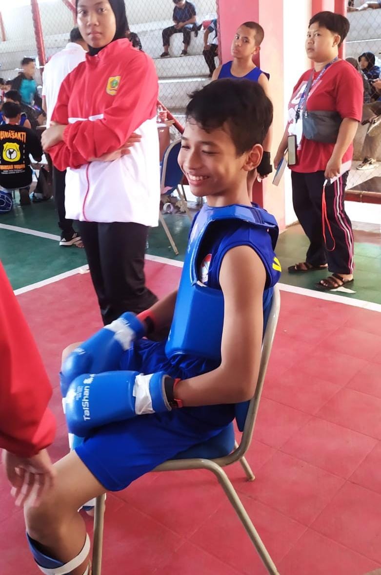 Ridwan Darian Pamase, atlet wushu Wonogiri untuk Popda SD/SMP Tingkat Privinsi Jateng 2024.