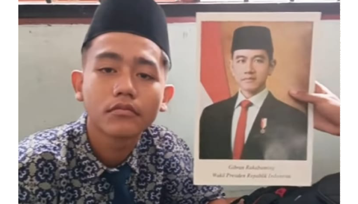 Viral pelajar yang memiliki wajah mirip Wapres Gibran Rakabuming Raka.