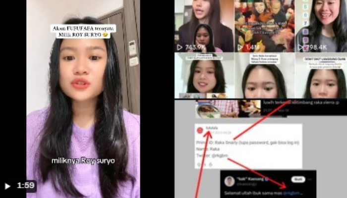 TikToker Intan Srinita yang membuat terori bahwa pemilik asli akun Fufufafa adalah Roy Suryo.
