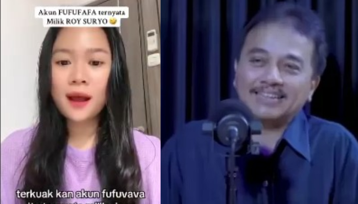 TikToker Intan Srinita dalam kontennya menuduh Roy Suryo sebagai pemilik asli akun Fufufafa.