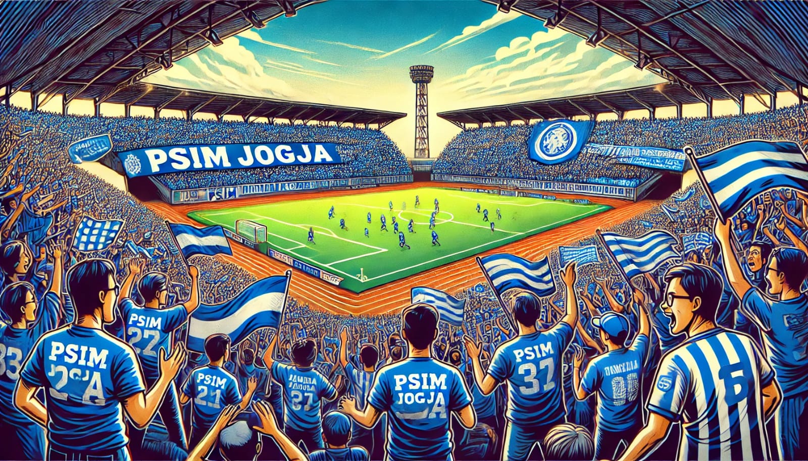 Ilustrasi dukungan suporter ke tim PSIM Jogja.