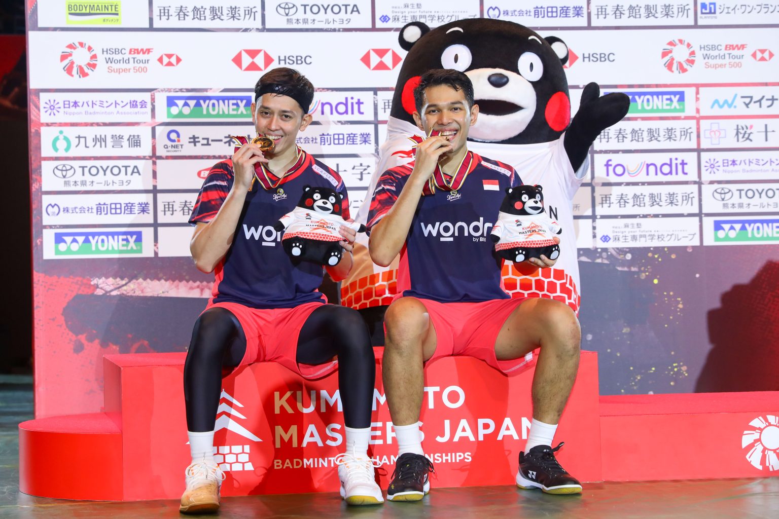 Ganda putra Indonesia, Fajar Alfian/Muhammad Rian Ardianto, sukses menjadi juara Kumamoto Masters 2024