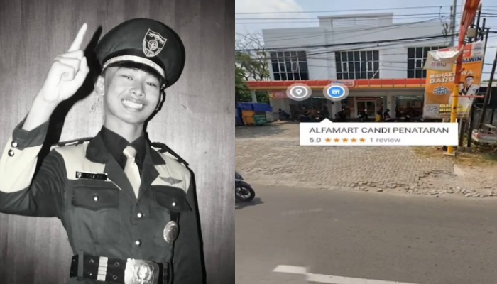 GRO, siswa SMKN 4 Semarang yang jadi korban penembakan oknum polisi (kiri). Lokasi depan Alfamart.