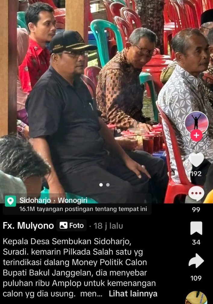 Kades Sembukan, Kecamatan Sidoharjo Suradi.