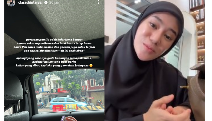 Clara Shinta menuliskan perasannya di InstaStory usai dituduh sebagai penyebar pertama video Gus Miftah olok-olok penjual es teh Sunhaji.