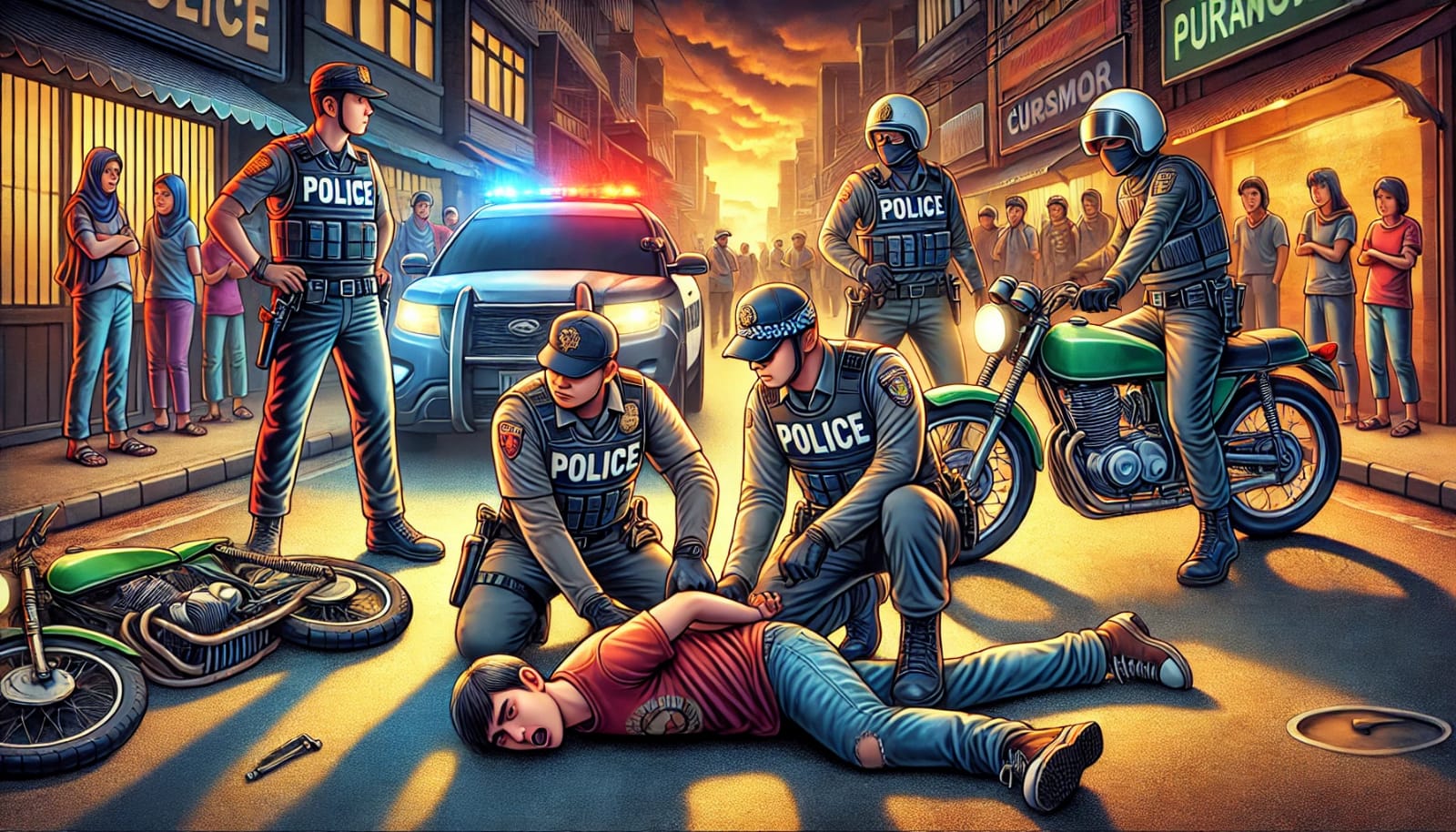 Ilustrasi penangkaoan curanmor.