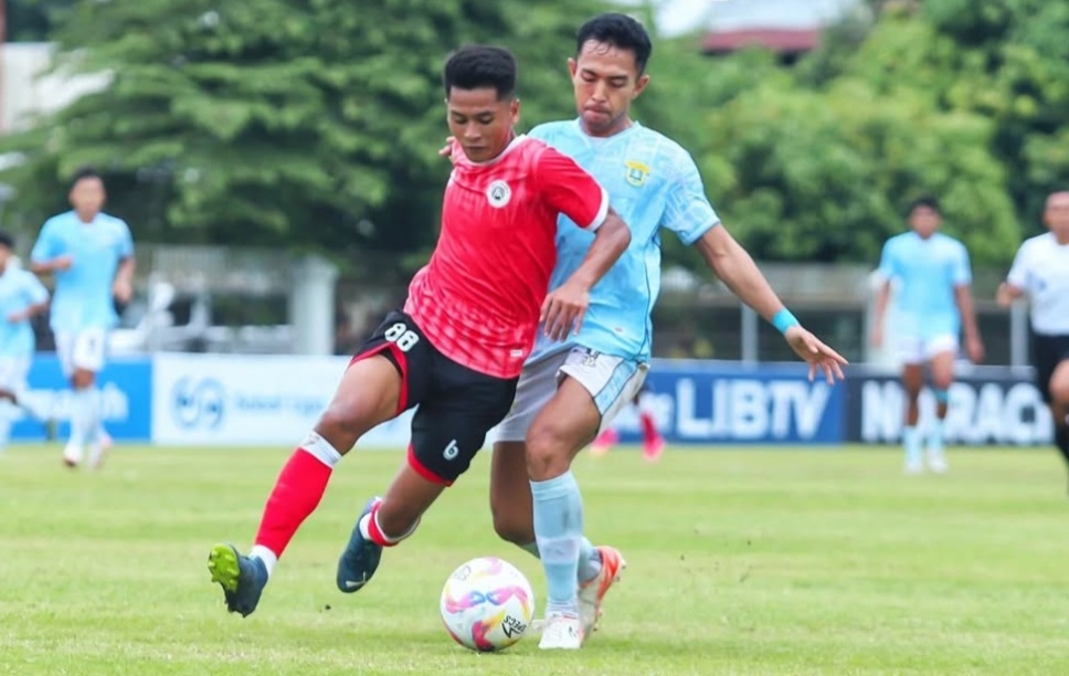 Laga Sumut United vs Perserang Serang di Lapangan Banyuanyar (23/12/2024).