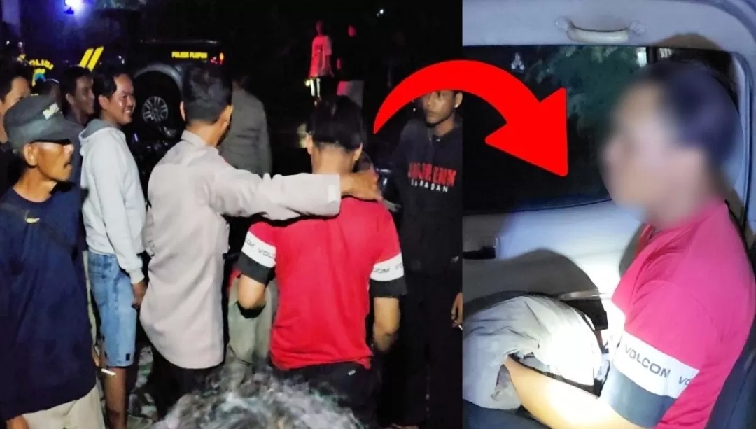 Warga menangkap Agus Pujiono setelah kedapatan mencuri tiga celana dalam dan satu bra di Dukuh Bugel Cilik, Desa Plupuh, Sragen, pada Rabu (25/12).