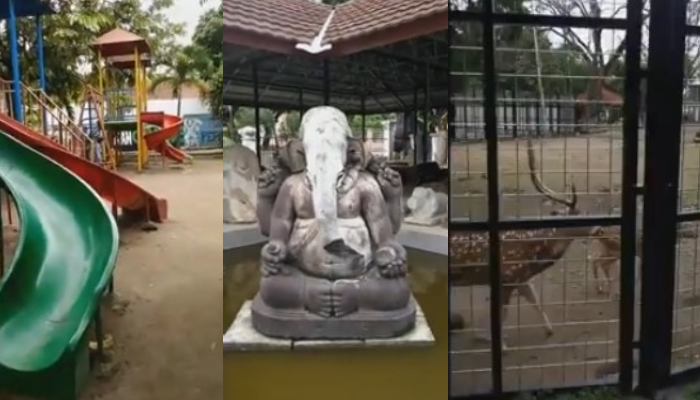 Wahana permainan anak-anak, rumah arca dan kebun binatang mini ada di Kabupaten Lama Boyolali.