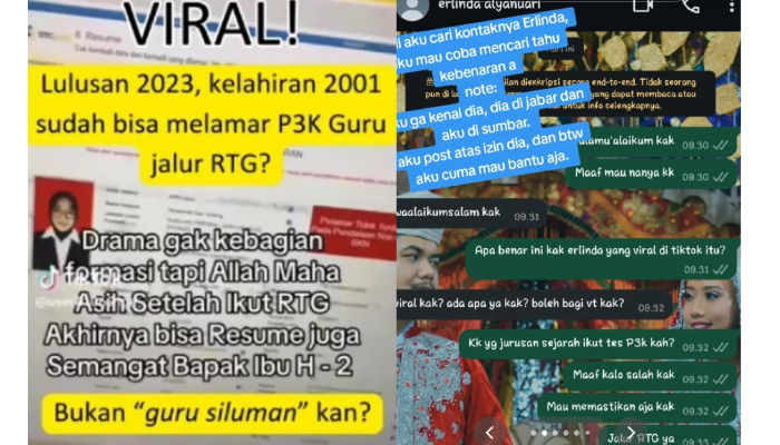 Erlinda Alyanuari, guru honorer yang lulus seleksi PPPK jalur RTG, jadi viral lantaran dinilai janggal.